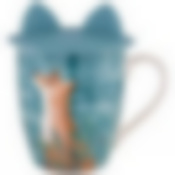 Кружка с силиконовой крышкой Лесная сказка лиса 360 мл, синяя 