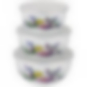 Набор мисок эмалированных с пласт.крышками, серия Лаванда 6пр. 800/1200/1600 мл. 14/16/18 см