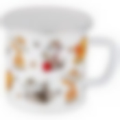 Кружка эмалированная с платик.крышкой серия Веселые друзья 650 мл, 10*10 см