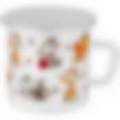 Кружка эмалированная с платик.крышкой серия Веселые друзья 1250 мл, 12*12 см