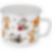 Кружка эмалированная с пластик.крышкой серия Веселые друзья 1500 мл, 14*12 см