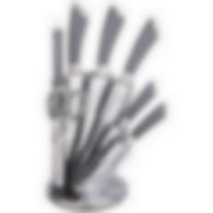 Набор ножей agness нжс на пластиковой вращающейся подставке 8 пр.