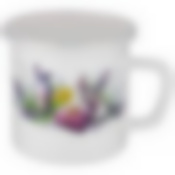 Кружка эмалированная с пластик.крышкой серия Лаванда 1250 мл, 12*12 см