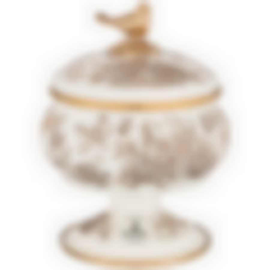 Сахарница agness эмалированная на ножке, серия royal garden 0,85л