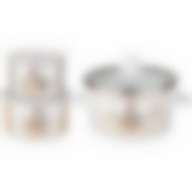 Набор: кастрюля со стеклян. крышкой + 2 миски глубокие с пластик.крышками 1700/1200/750 мл