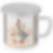 Кружка эмалированная с пластик.крышкой 650 мл, 10*10 см