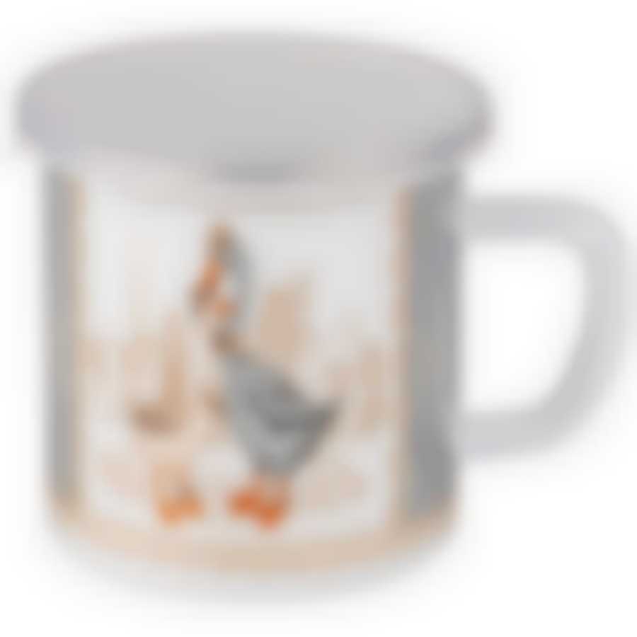 Кружка эмалированная с пластик.крышкой 650 мл, 10*10 см