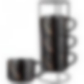 Набор кружек на металл. подставке lefard Midnight gold 4 шт. 320 мл черный 