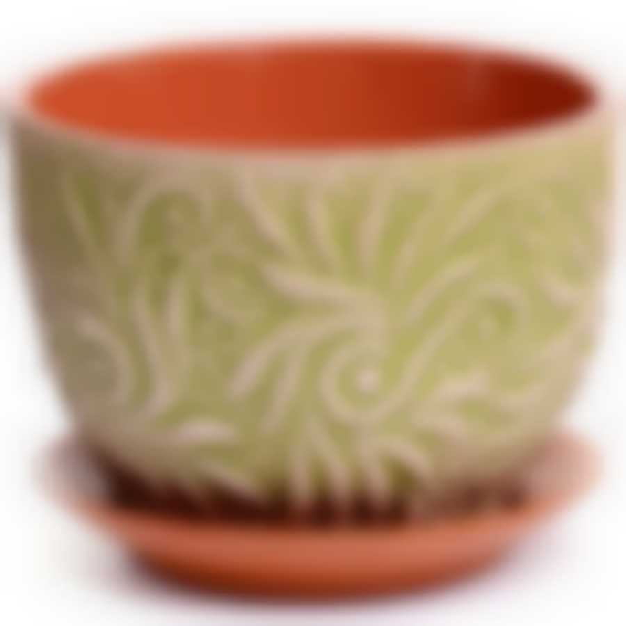 Горшок ЦВЕТНАЯ ГЛАЗУРЬ-3, Версаль лайм