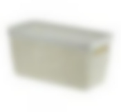 Коробка БЯЗЬ с крышкой 28х14х14cм 4л  белый ротанг