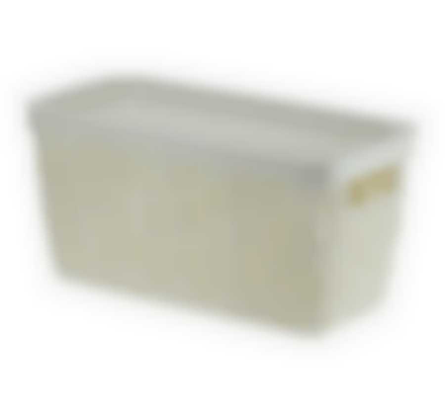 Коробка БЯЗЬ с крышкой 28х14х14cм 4л  белый ротанг