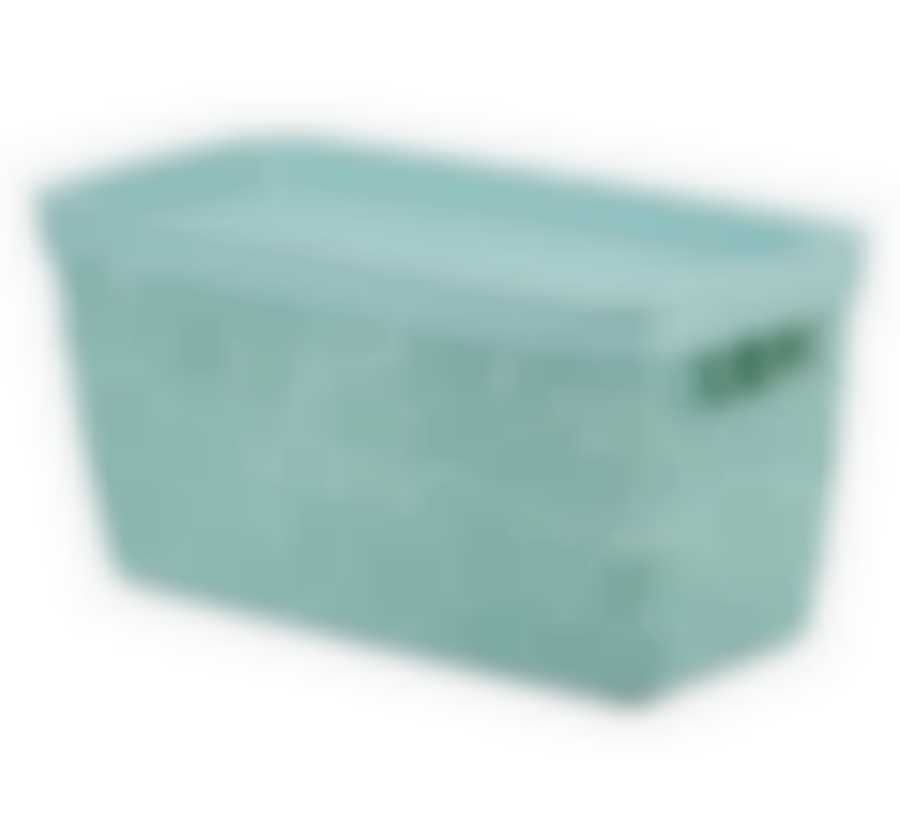 Коробка БЯЗЬ с крышкой 28х14х14cм 4л  Морская волна