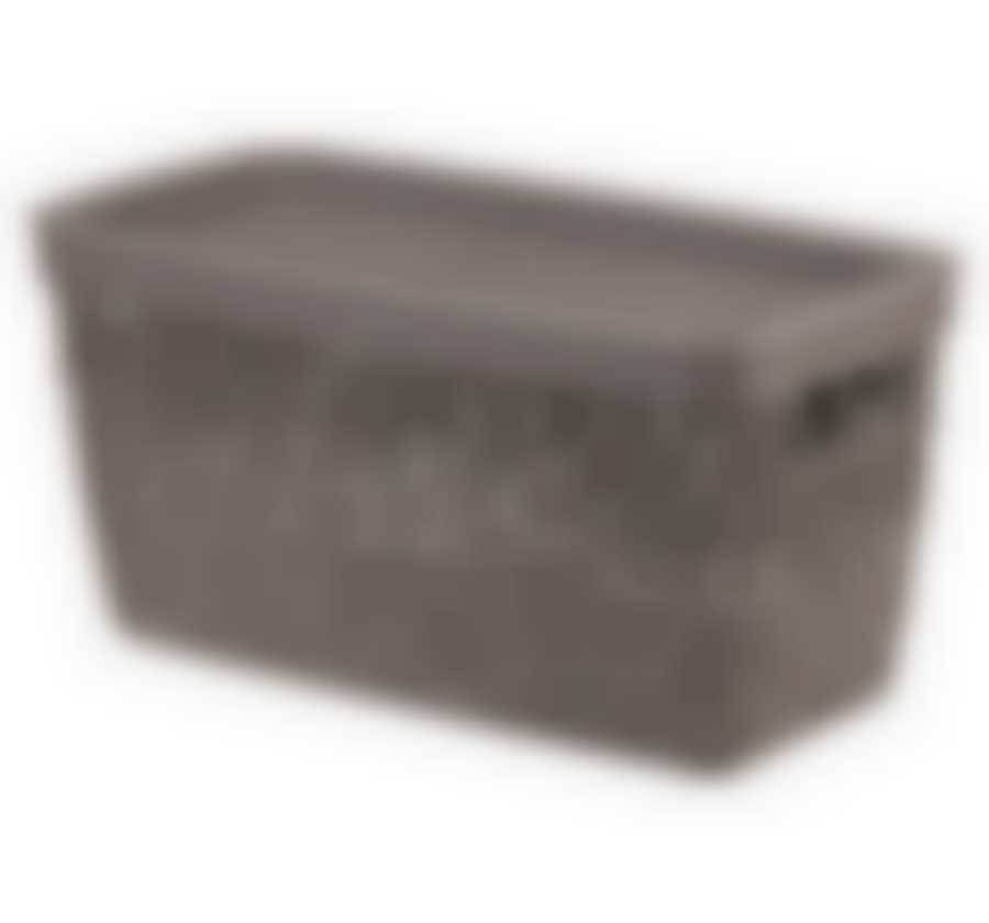 Коробка БЯЗЬ с крышкой 28х14х14cм 4л  французcкий серый