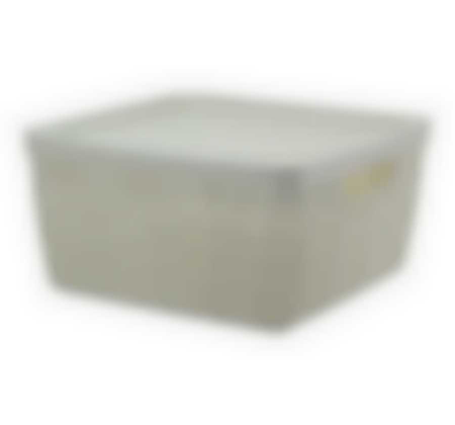 Коробка БЯЗЬ с крышкой 28х28х14см 8л  белый ротанг