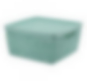 Коробка БЯЗЬ с крышкой 28х28х14см 8л  Морская волна