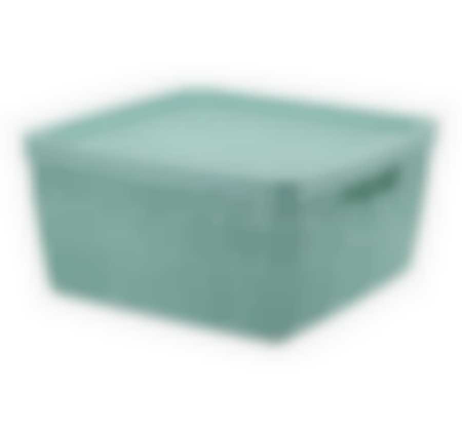 Коробка БЯЗЬ с крышкой 28х28х14см 8л  Морская волна