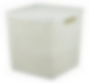 Коробка БЯЗЬ с крышкой 28х28х28см 17л  белый ротанг