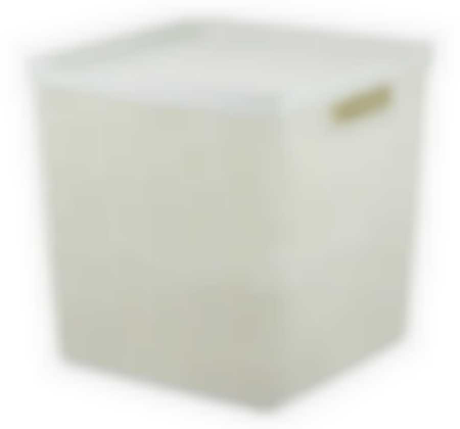 Коробка БЯЗЬ с крышкой 28х28х28см 17л  белый ротанг