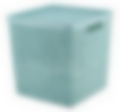 Коробка БЯЗЬ с крышкой 28х28х28см 17л  Морская волна