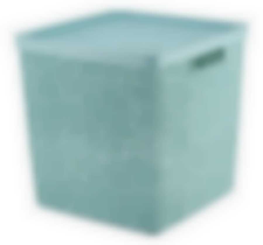 Коробка БЯЗЬ с крышкой 28х28х28см 17л  Морская волна