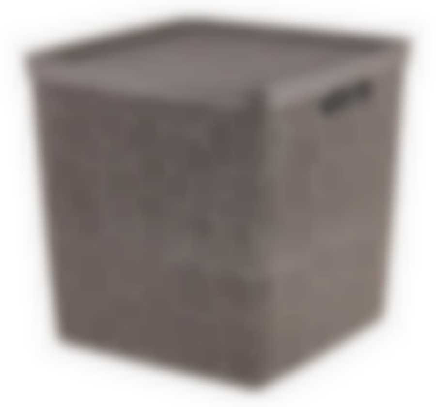Коробка БЯЗЬ с крышкой 28х28х28см 17л  французcкий серый