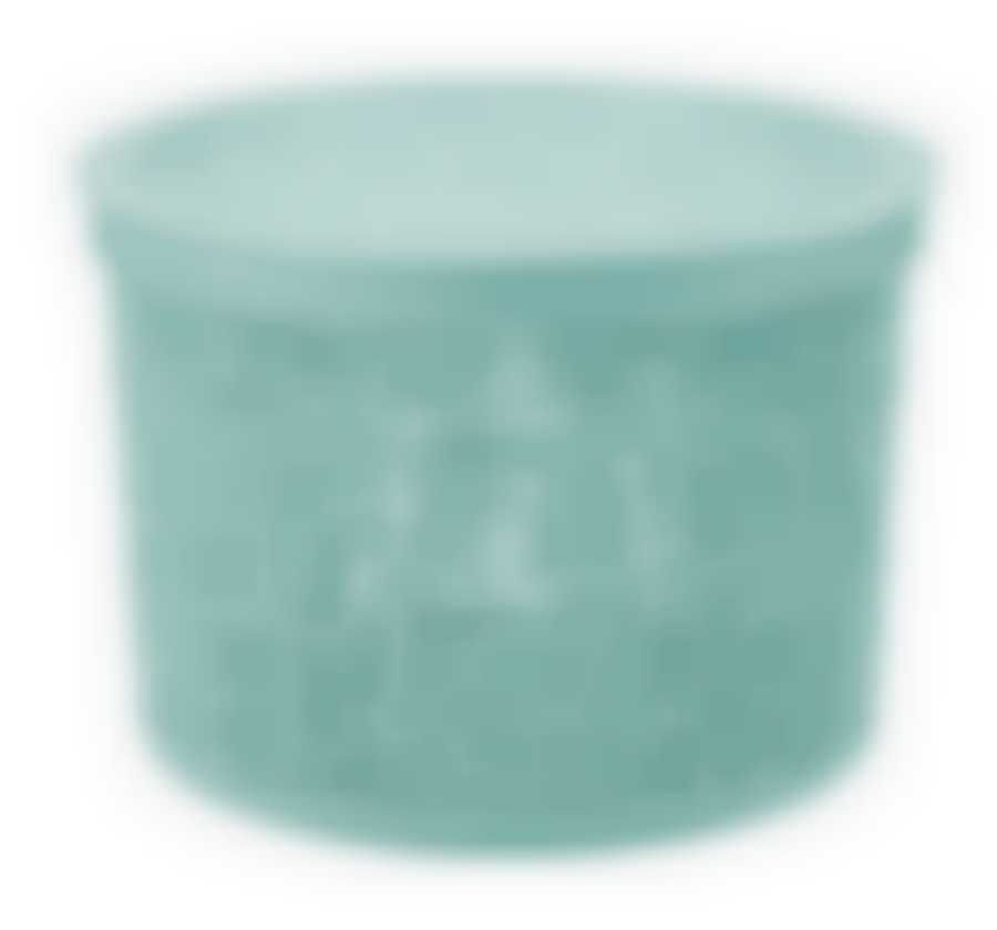 Коробка БЯЗЬ с крышкой D17см 2л  Морская волна