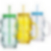 Банка с ручкой для смузи 0,550 с трубочкой LRцвет в ассортименте