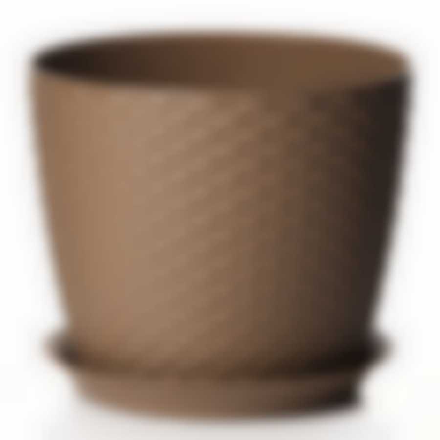 КАШПО с поддоном "Ротанг" d=210мм 4,7л (бежевый ротанг)