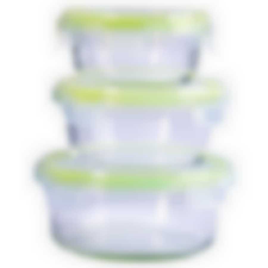 Набор жаровень из 3-х шт.стекло/пласт,LR