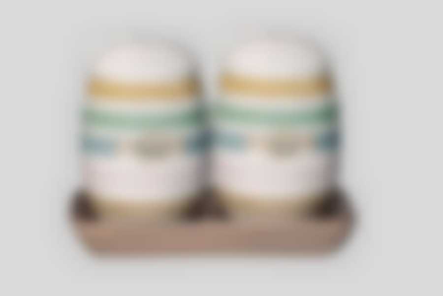 Набор солонка и перечница "Полосы" с подставкой в подарочной упаковке