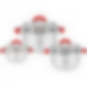 Набор кастрюль agness со стекл.крышками 6пр.1,7/2,6/3,5 л. размер 16x9,5/18x11,5/20x12.5 см