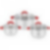 Набор кастрюль agness со стекл.крышками 6пр.1,7/3,5/5,5 л. размер 16x9,5/20x12.5/ 24x13.5 см