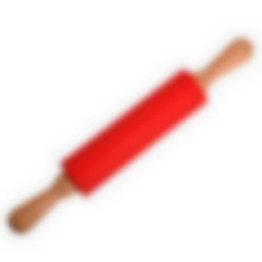 Скалка силикон,дерев.ручки 38,3см.МВ