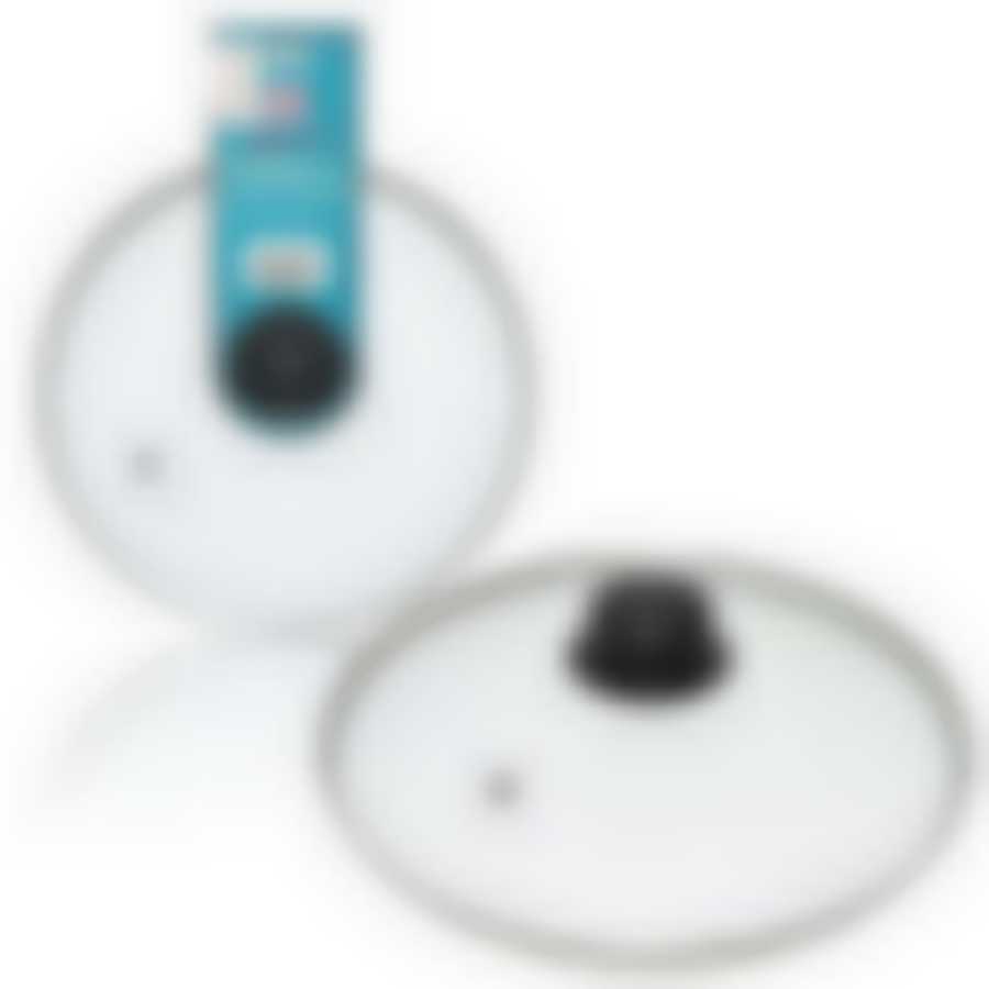 Крышка стеклянная с метал/обод 28 см низ.