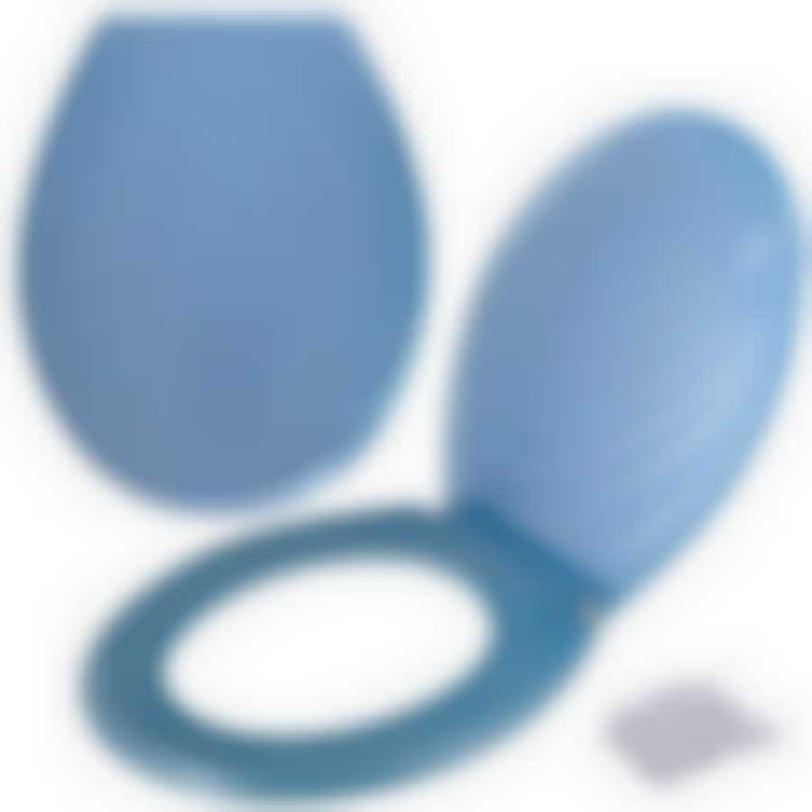 Сиденье для унитаза "Ракушка" с крышкой (голубой) NEW