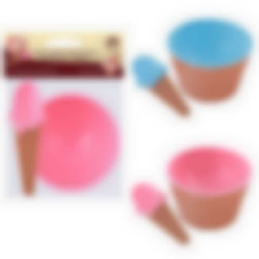 Набор для мороженого: креманка + ложка 2 цв.