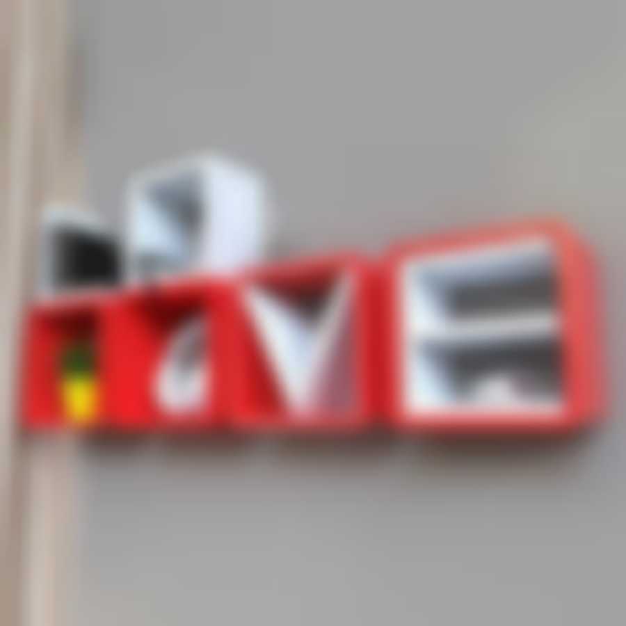 QWERTY Комплект полок "Love" цвет красный/белый