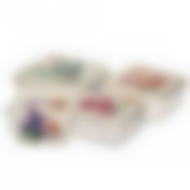 Комплект контейнеров для продуктов с декором 4шт 0,3л+0,45л+0,65л+1л (Бежевый)