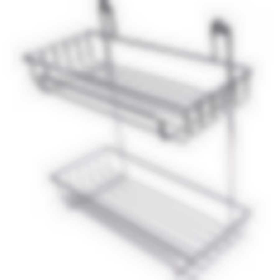 Полка настенная 2-х ярусная (29*12,5*30см) хром