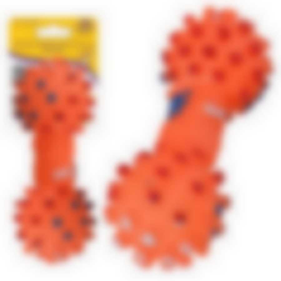 Игрушка-пищалка для животных "Гантеля" Общая длина 11 см.NEW