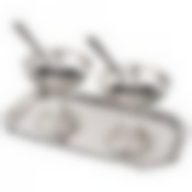 Набор из 2-х креманок с ложками + поднос в подарочной упаковке d-9см н-9см 