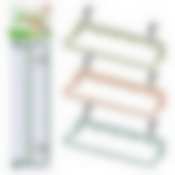 Держатель навесной для кухонных полотенец с 5 крючками. Размер 25,5х7х8см. 3цв NEW