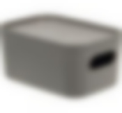 Коробка ИНФИНИТИ 0,65л с крышкой  французcкий серый