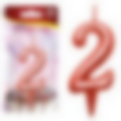 Свеча для торта "Овал" цифра 2 (красный), 8х4х1,2 см. NEW