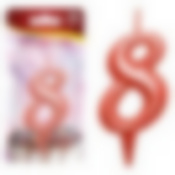 Свеча для торта "Овал" цифра 8 (красный), 8х4х1,2 см. NEW