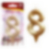 Свеча для торта "Грань" цифра 8 (золото), 8,7 х 4,3х1,2 см. NEW