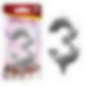 Свеча для торта "Грань" цифра 3 (хром), 8,7х4,3х1,2 см. NEW