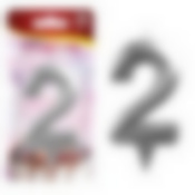 Свеча для торта "Грань" цифра 2 (хром), 8,7х4,3х1,2 см. NEW