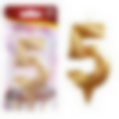 Свеча для торта "Грань" цифра 5 (золото), 8,7х4,3х1,2 см. NEW