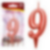 Свеча для торта "Овал" цифра 9 (красный), 8х4х1,2 см. NEW